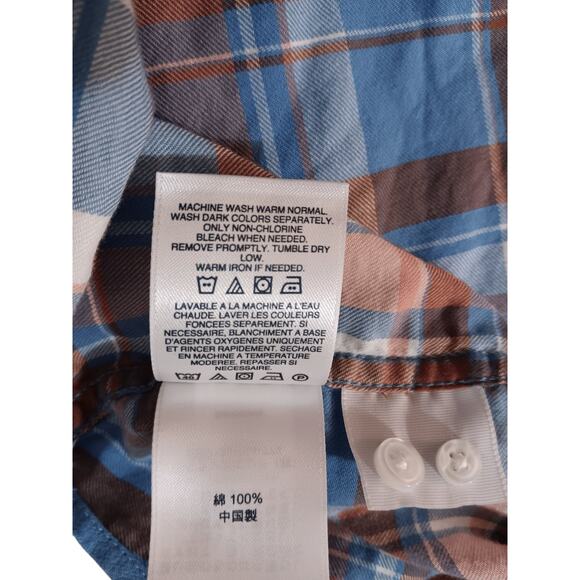 LANDS' END Flannel Peasant Top Blouse Plus 18 Plaid Tucks Rustic Country Outdoor - Picture 6 of 10